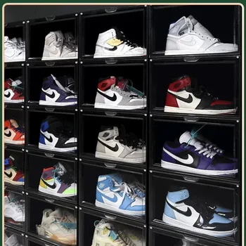 20 комплектов обувных коробок AJ, ящиков для хранения, кроссовок, шкафов для обуви с защитой от окисления, прозрачных стенок для обуви