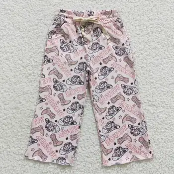 Новое поступление одежды для маленьких девочек, оптовая продажа, детские штаны, розовые брюки HOWDY boots