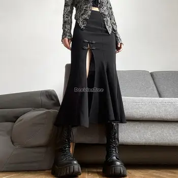 2023 новая китайская юбка-чонсам в стиле ретро fashoin element с высокой талией, женская юбка-ципао с высоким разрезом, сексуальная обтягивающая длинная юбка-ципао s521
