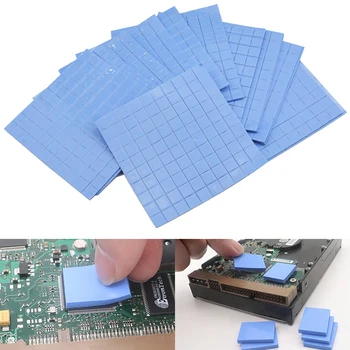100шт 10*10*0.5 мм Термопластичная прокладка радиатора GPU CPU Охлаждающая Проводящая Силиконовая прокладка
