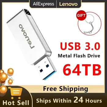 Lenovo USB 3,0 64 ТБ Флеш-накопитель 16 ТБ 8 ТБ 4 ТБ Высокоскоростная Передача Металлический Портативный SSD-Накопитель Cle U-Диск Флэш-накопитель Memoria USB
