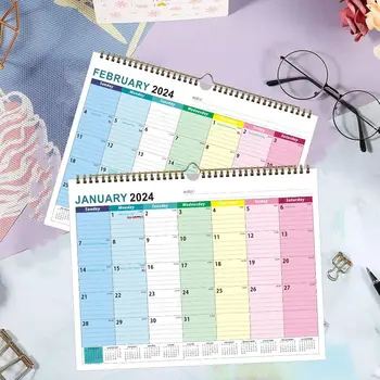 Бумажный график Английский Настенный Календарь Записка О Планировании года на 18 Месяцев Подвесной Календарь Январь 2024- июнь 2025 Подвесной Планировщик