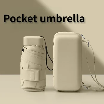 Карманные Зонты Сумка Для Карт Umbrella Light Mini 6 Маленьких Складных Зонтов От Солнца Дождя И Женщин Для Компактной Портативной Защиты 