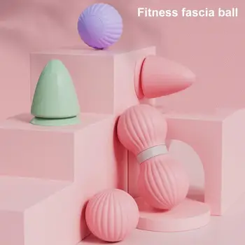 Силиконовый мяч для фасции с присоской Компактного размера, снимающий мышечную боль, снимающий напряжение глубоких тканей, арахисовые массажные шарики для двойного лакросса