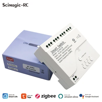 Zigbee 3,0 Шлюз 1CH RF Smart Switch 12V 24V AC DC WIFI Tuya Пульт Дистанционного Управления 433 Выключатель Света 10A Release Самоблокирующийся