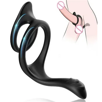 Фетиш-кольцо для пары, двойная анальная насадка для пениса, Мощные секс-инструменты для мужчин с клитором, Игрушки для стимуляции головки члена для геев Разного размера.