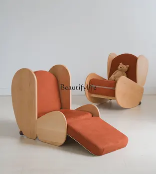 Диван-уголок для чтения Кресло-качалка для откидывания и сна Маленький диван из массива дерева