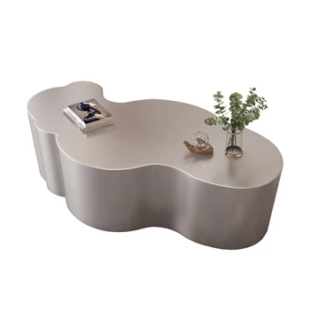 Итальянский минималистичный кофейный столик cloud серебристой формы для гостиной, дизайнерская простота дома высокого класса