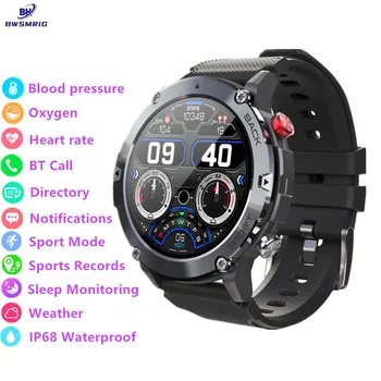 Новые мужские смарт-часы Bluetooth Call IP68, водонепроницаемые, для измерения артериального давления, сердечного ритма, мониторинга сна, спортивные умные часы на открытом воздухе для мужчин