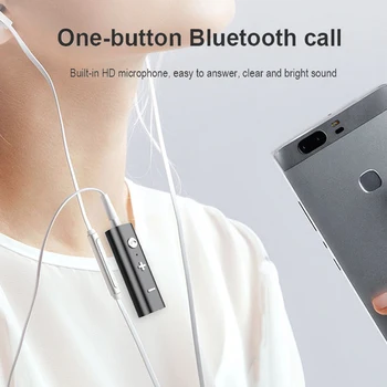 Аудиоприемник Bluetooth 5.0 адаптер Хомут 3,5 мм Разъем громкой связи AUX для проводных наушников
