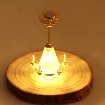 Имитационная модель люстры в кукольном домике в масштабе 1:12, сцена из жизни, металлические свечи, микроландшафт для домашней кухни, гостиной