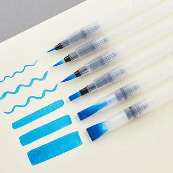 автоматическая водяная ручка для рисования 6 шт. Твердая акварельная ручка Водорастворимый цветной карандаш Кисть для пигмента Кисть для хранения воды Инструмент для рисования
