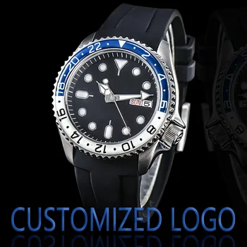 Мужские часы Custom Fashion Japan NH36 40,5 мм, сапфировый корпус, автоматические мужские часы, безель из смолы, резиновый ремешок