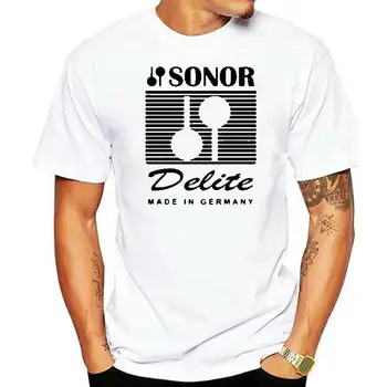 Sonor Delite Барабаны, тарелки, перкуссия, футболки с логотипом, белая футболка, мужские размеры S-3XL