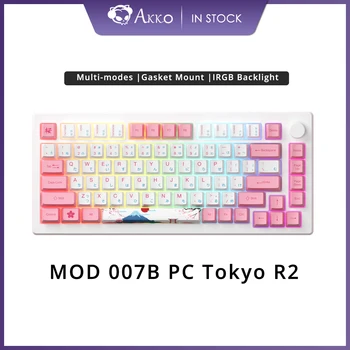 Механическая игровая клавиатура Akko MOD 007B PC Tokyo R2 с несколькими режимами RGB подсветки, крепление прокладки для клавиш Hiragana из ПБТ с добавлением красителя 