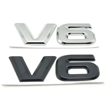 Хромированные буквы ABS автомобиля Эмблема V6 Значок 3D Наклейка Наклейки на багажник для Mercedes BMW Audi Ford Nissan Toyota Honda Аксессуары