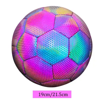 Футбольный мяч Светоотражающий Голографический Светящийся Футбольный Мяч для Мальчиков и Девочек, Детей и Взрослых На Открытом воздухе и в помещении