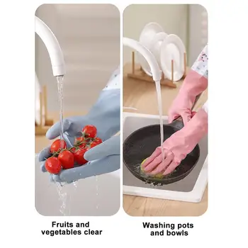 Перчатки для уборки, водонепроницаемые перчатки для мытья посуды с плюшевой пандой, милые теплые перчатки для кухни, работы по дому, перчатки для уборки с милым рисунком