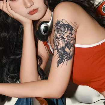 Механическая Женщина, наклейка с татуировкой из травяного сока, Сексуальные руки, Водонепроницаемые Временные поддельные татуировки для женщин, мужчин, Художественная татуировка, Татуировка Hotwife