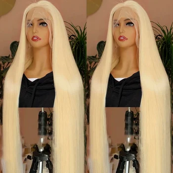 250 Плотность 30-40 дюймов 613 Медово-русый цвет Прямые парики из человеческих волос на кружеве 13x4 для женщин 13x6 HD Прозрачный парик на кружеве