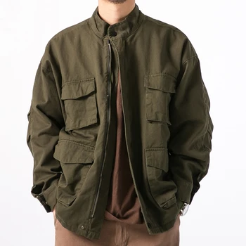 Мужская куртка American Pilot с несколькими карманами, винтажное свободное бейсбольное пальто большого размера, весенне-осенние куртки-карго, топ мужской