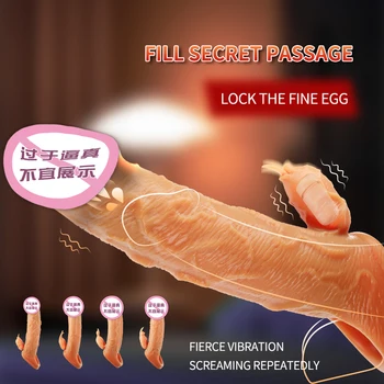 Многоразовый силиконовый рукав для увеличения пениса Фаллоимитатор с задержкой эякуляции Анальная пробка Секс-игрушки для мужчин Вибратор для женщин Секс-товары