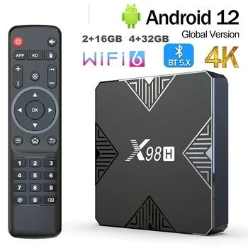 Для xiaomi X98H TV Box Android 12,0 Allwinner H618 2 ГБ 4 ГБ Оперативной ПАМЯТИ BT5.0 AV1 3D Wifi6 2,4 G и 5G Wifi HDR Телеприставка Медиаплеер