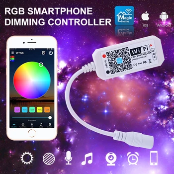 Домашний Мини RGB RGBW WiFi Контроллер DC5-24V Для Светодиодной Ленты С Функцией Синхронизации Света 16 миллионов Цветов Управление Смартфоном