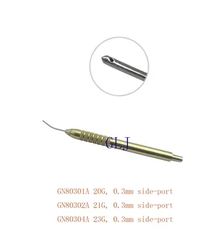 Бимануальный аспирационный наконечник, рифленая ручка 0,3 мм, офтальмохирургические инструменты из титанового сплава с боковым отверстием