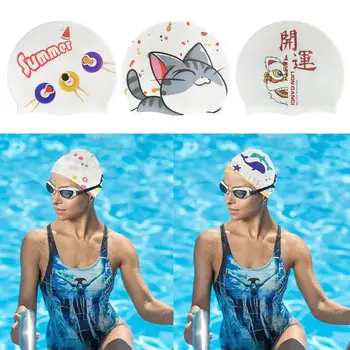 Плавательные шапочки Силиконовая Водонепроницаемая Шапочка для плавания для мужчин и женщин, шапочки для бассейна с длинными волосами для взрослых, снаряжение для дайвинга, Эластичные шапочки