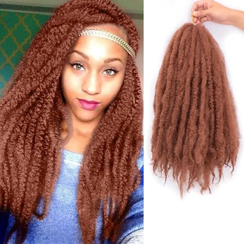 Wigundle Marley Hair Afro Кудрявый Твист Вязаные Крючком Волосы 18 Дюймов 100 г Омбре Синтетическое Плетение Наращивание Волос для Женщин