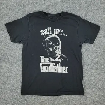 Футболка The Godfather Мужская Средняя черная Классическая футболка с изображением фильма с коротким рукавом и длинными рукавами